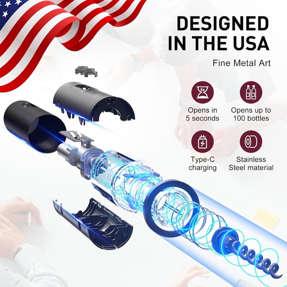 Electric Wine Opener Set with Accessories - Picture 3 of 8